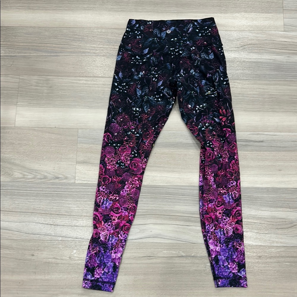 lululemon athletica Purple Pink Floral Leggings